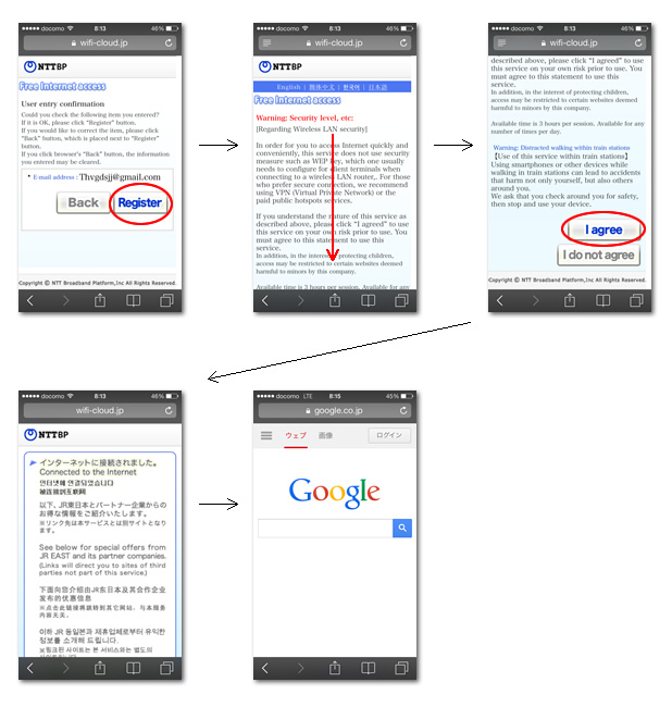 how to connect JR-EAST Free-WiFi(Step2)